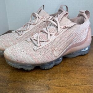 Nike Air Womens Flyknit VaporMax Sweater Tennis Shoes, Blush Pink Oxford, sz 8